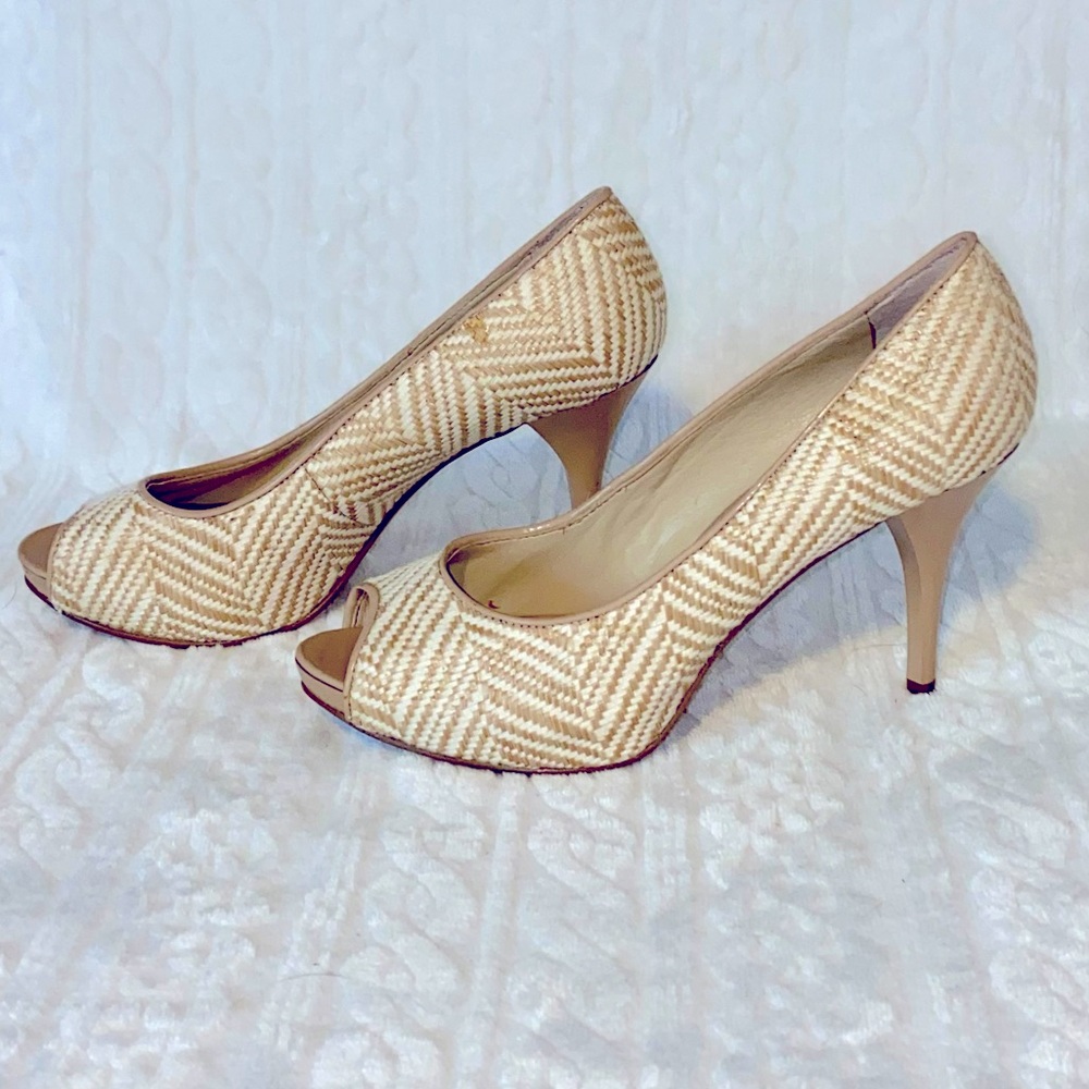 Nine West Tweed Peep Toe Pumps